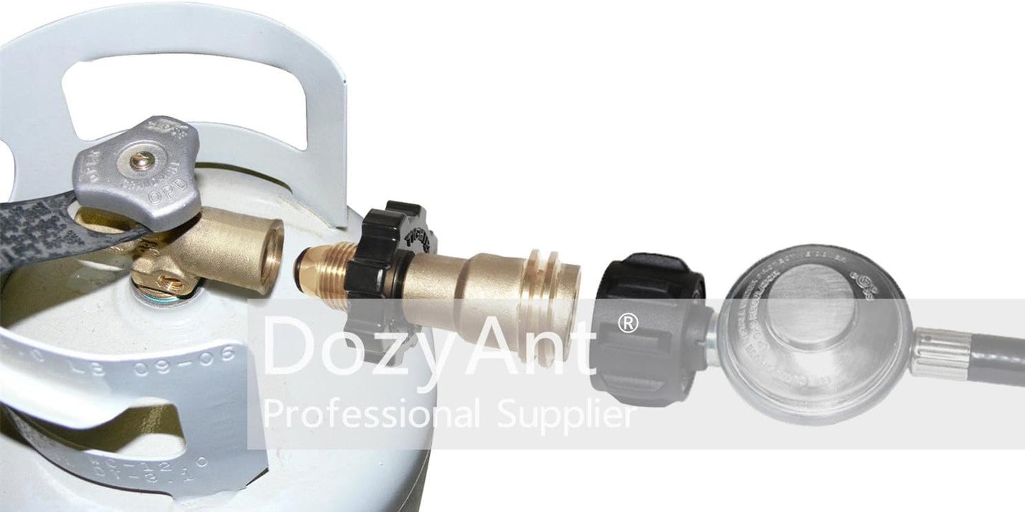 Universal Fit Propane Tank Adapter Converts POL to QCC1 / Type 1 with Wrench, Propane Hose Adapter Old to New V1258-DP02-C-269