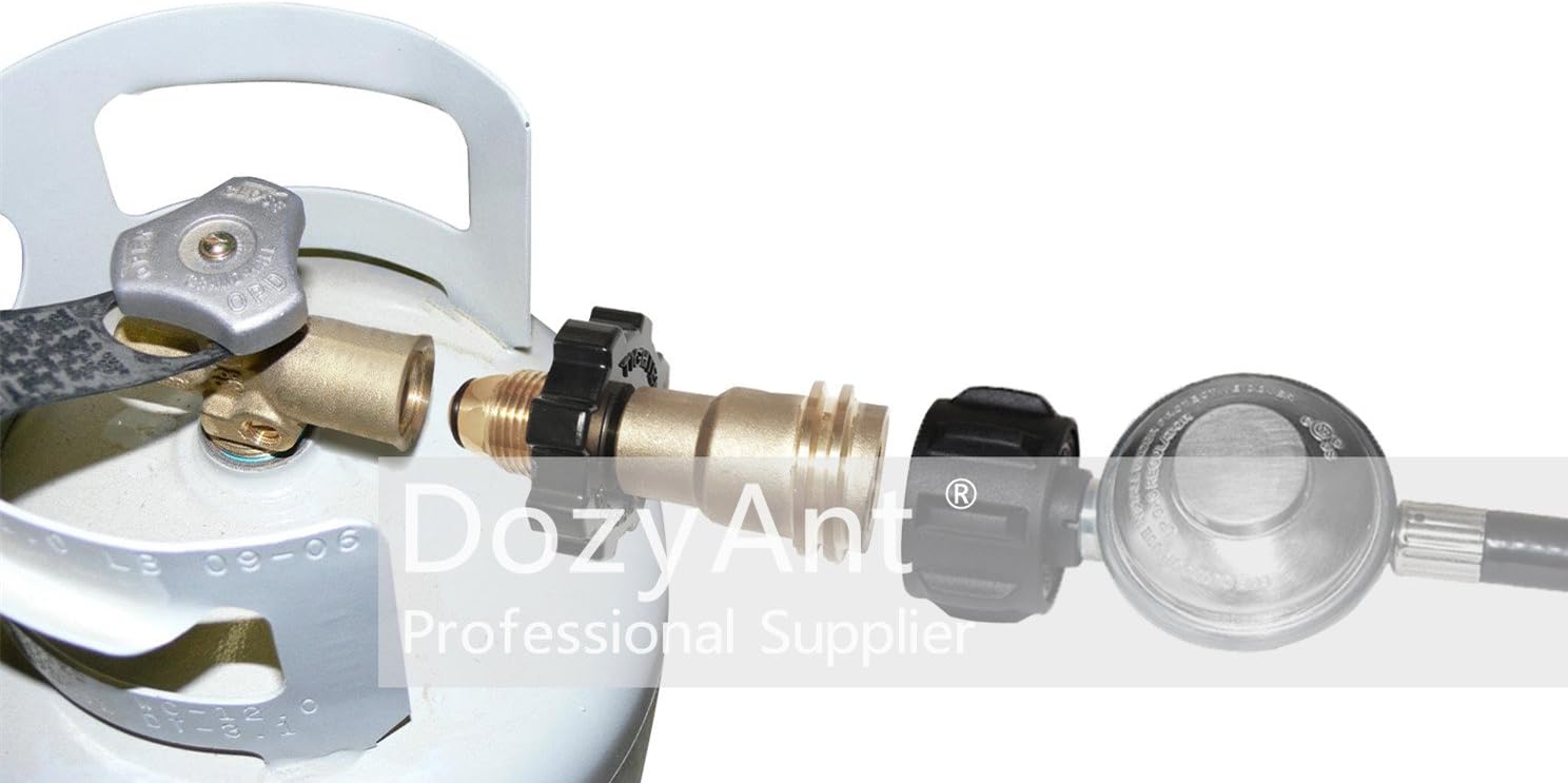 Universal Fit Propane Tank Adapter Converts POL to QCC1 / Type 1 with Wrench, Propane Hose Adapter Old to New V1258-DP02-C-269