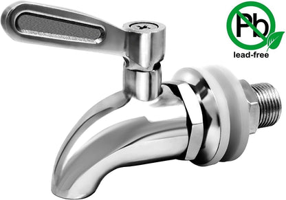 Updated More Durable Beverage Dispenser Replacement Spigot,Stainless Steel Polished Finished, Water Dispenser V1258-DP02-C-271