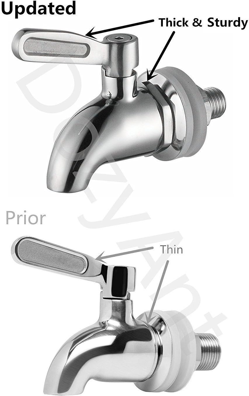 Updated More Durable Beverage Dispenser Replacement Spigot,Stainless Steel Polished Finished, Water Dispenser V1258-DP02-C-271