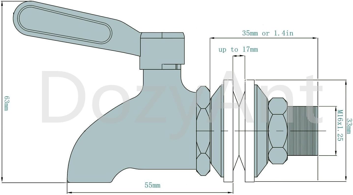 Updated More Durable Beverage Dispenser Replacement Spigot,Stainless Steel Polished Finished, Water Dispenser V1258-DP02-C-271