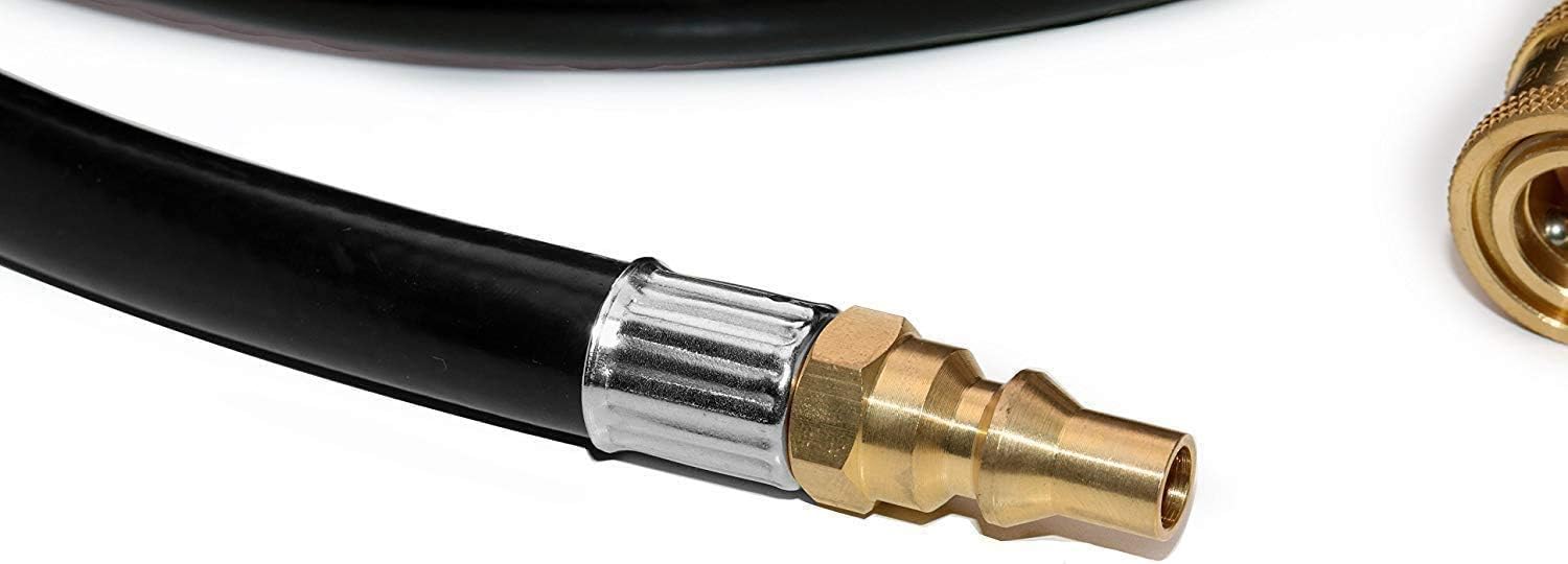12ft RV Propane Quick Connect Hose with Elbow Conversion Fitting for Blackstone 17inch and 22inch Table Top V1258-DP02-C-273