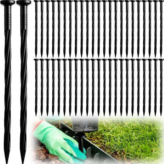 200 Pack Landscaping Spikes Anchoring Spike Plastic Ground Stake for Lawn, Weed Barriers, Turf, Paver Edging, V1258-DP02-C-2737