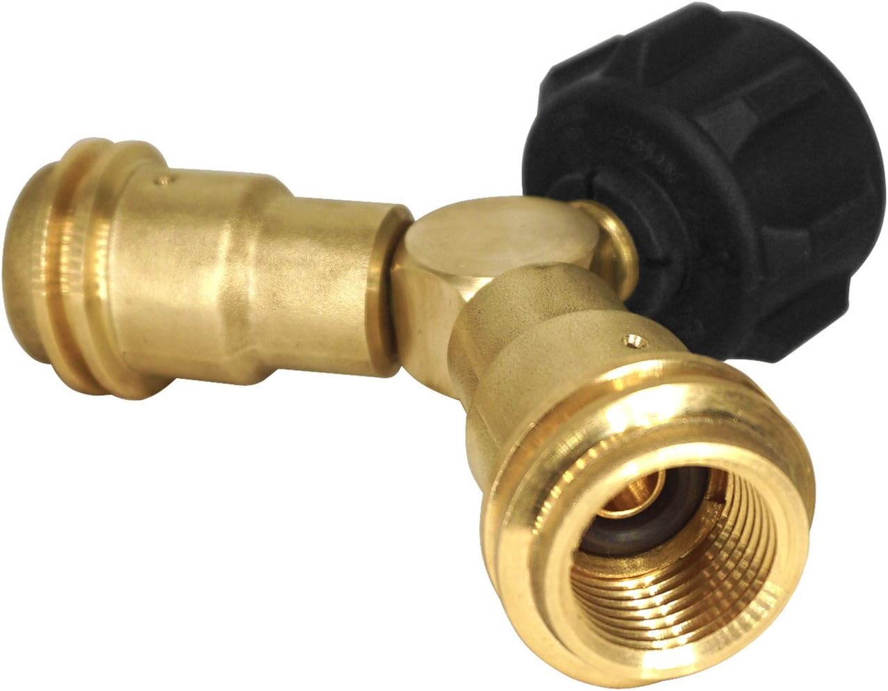 Propane Splitter, 2 Way LP Gas Adapter Tee Connector for 20lb Propane Tank Cylinder, Work with BBQ Grills, V1258-DP02-C-274