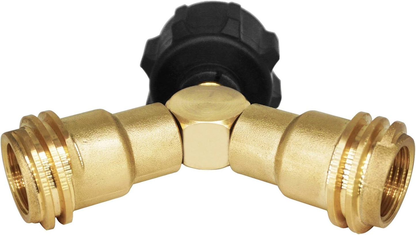 Propane Splitter, 2 Way LP Gas Adapter Tee Connector for 20lb Propane Tank Cylinder, Work with BBQ Grills, V1258-DP02-C-274