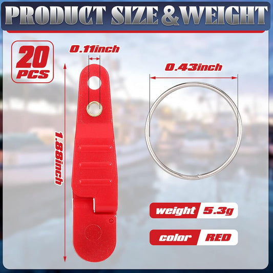 20 Pieces Heavy Tension Snap Release Clips Padded Trolling Clips with Key Ring for Weight Planer Board V1258-DP02-C-2743