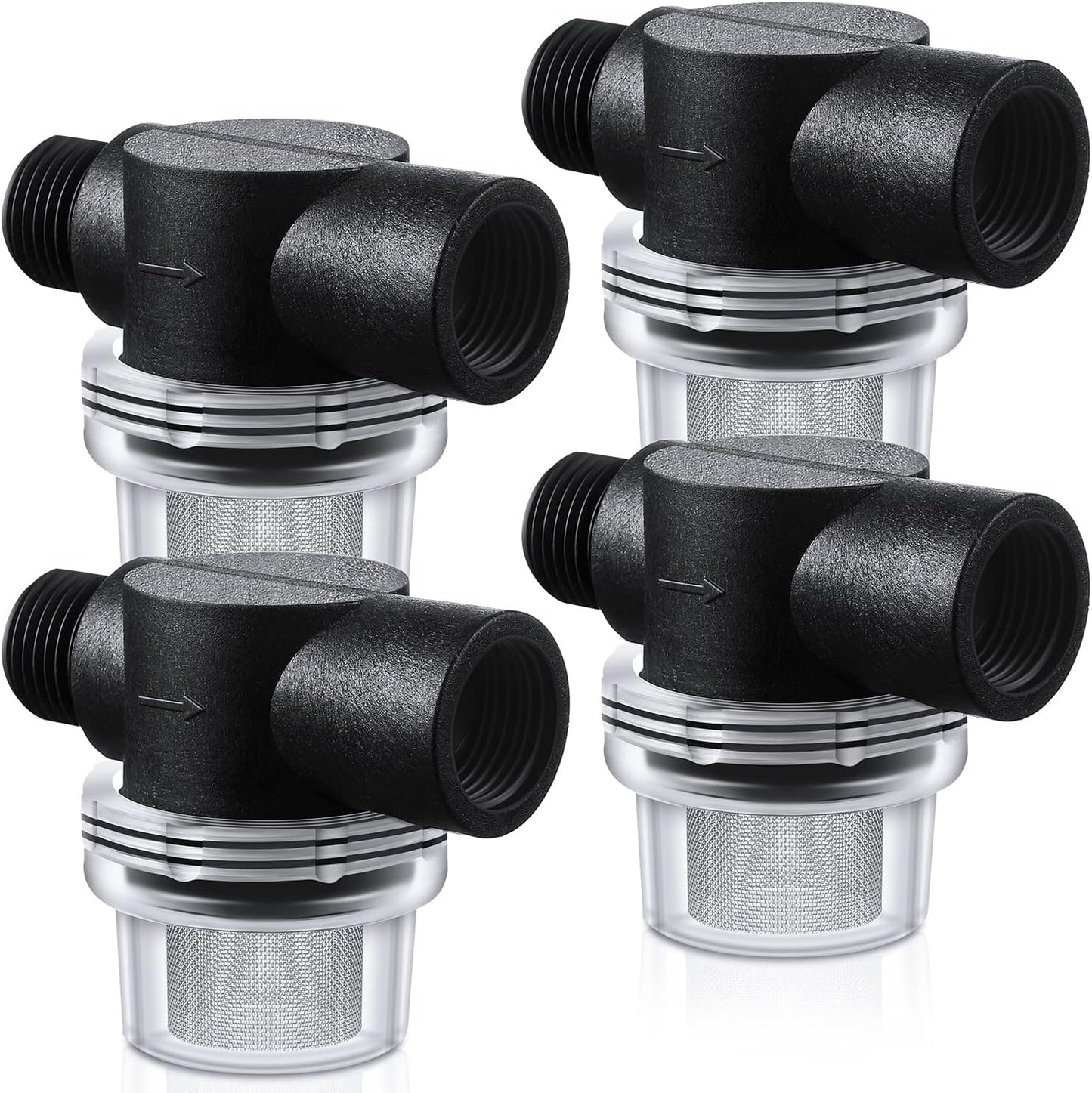 4 Pack Water Pump Strainer Filter, RV Replacement 1/2 Twist On Pipe Strainer with 50 Mesh Stainless Steel V1258-DP02-C-2746