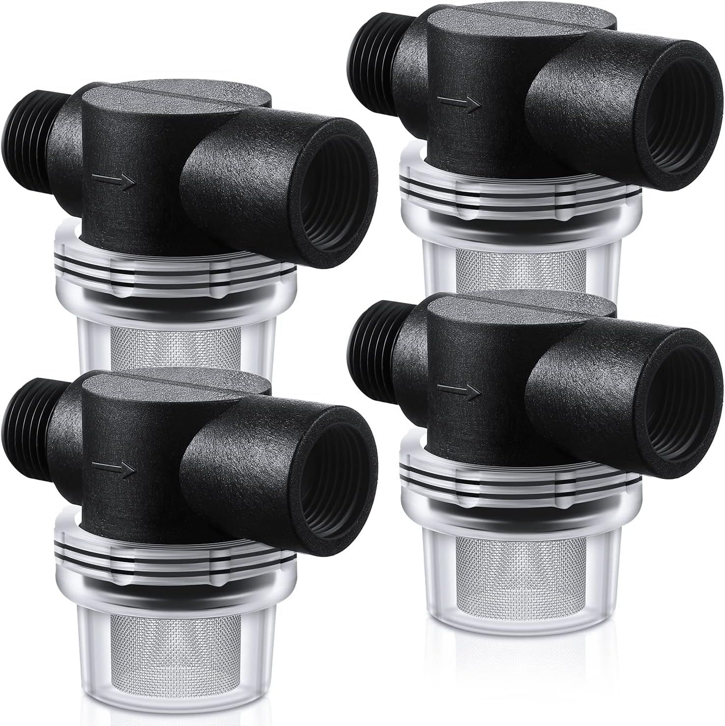 4 Pack Water Pump Strainer Filter, RV Replacement 1/2 Twist On Pipe Strainer with 50 Mesh Stainless Steel V1258-DP02-C-2746