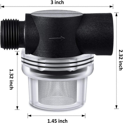 4 Pack Water Pump Strainer Filter, RV Replacement 1/2 Twist On Pipe Strainer with 50 Mesh Stainless Steel V1258-DP02-C-2746