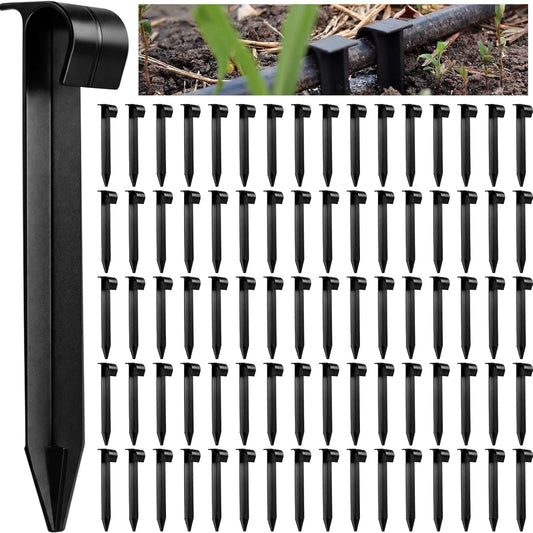 80 Pcs Irrigation Stakes Tubing Hold Down Anchor Stakes 1/2" PE Plastic Garden Hose Stake 6 Inch Plastic Drip V1258-DP02-C-2748