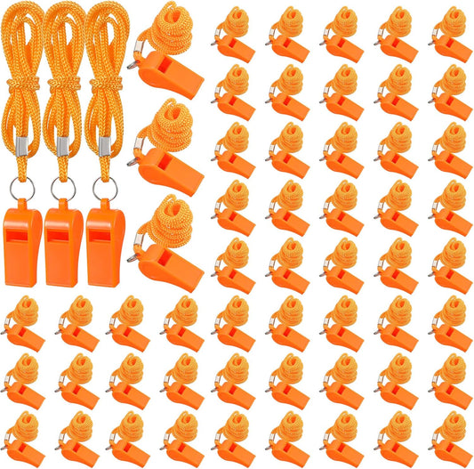 Whistle for Adults with Lanyard Plastic Safety Emergency Whistle Survival Loud for Lifeguard Coaches Hiking V1258-DP02-C-2749