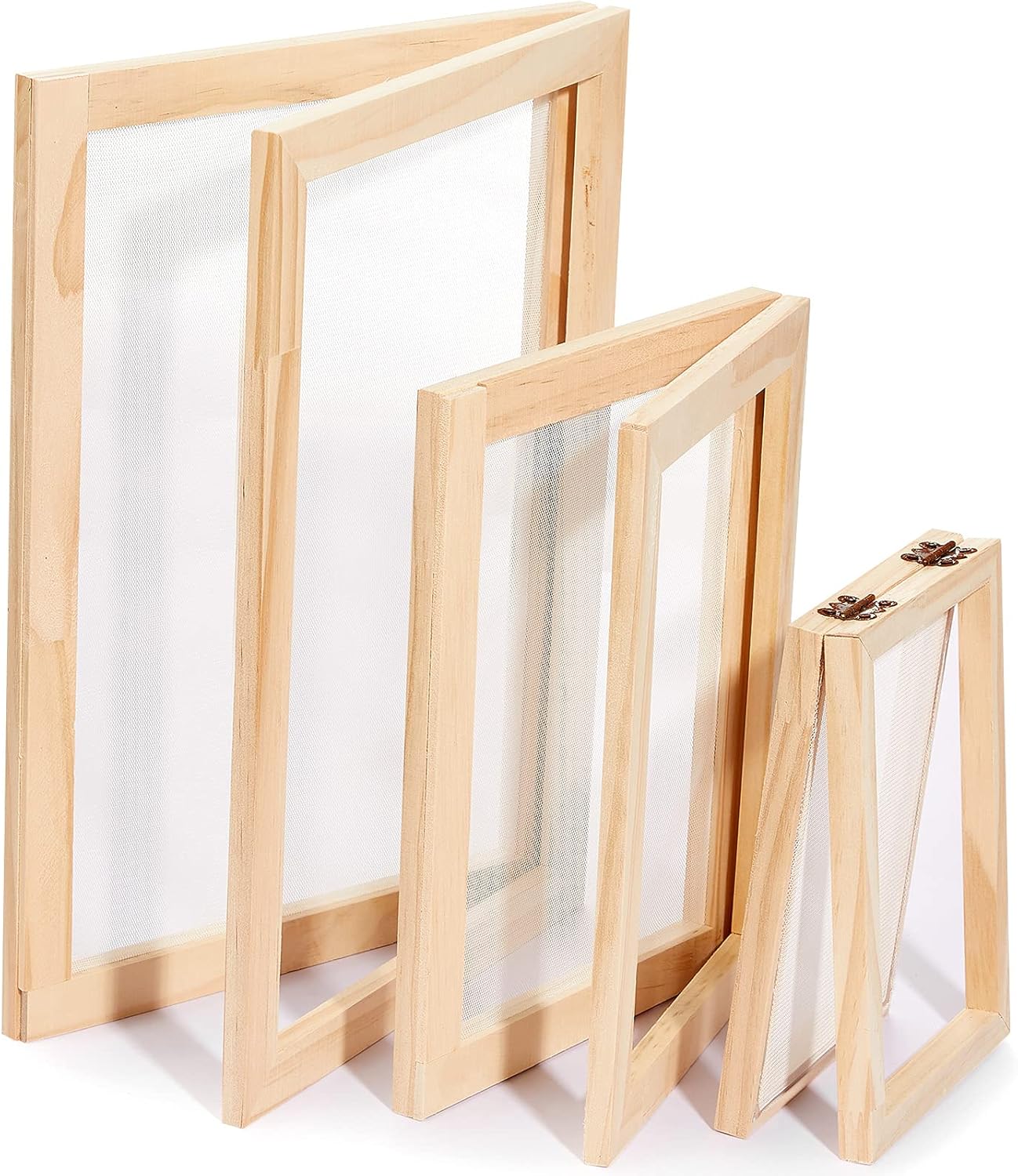 3 Size Wooden Paper Making Screen Paper Making Mould and Frame Kit for DIY Craft(A6, A5, A4) V1258-DP02-C-2753