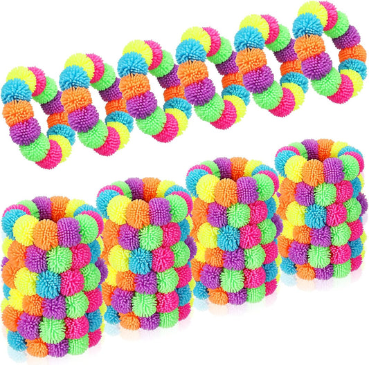 24 Pcs Spiky Sensory Bracelet Anxiety Sensory Toys Fidget Toy Stress Relief Spiky Rings Rainbow No Latex V1258-DP02-C-2754