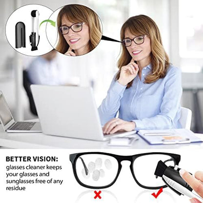 Portable Microfiber Eyeglass Cleaner (3 Count), Efficient and Durable Carbon Microfiber Technology, Lens V1258-DP02-C-2756