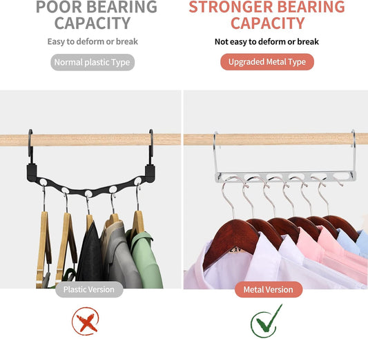 Space Saving Hangers for Clothes, 10 Pack Hanger Organizer Space Saver, Magic Metal Collapsible Closet V1258-DP02-C-2757
