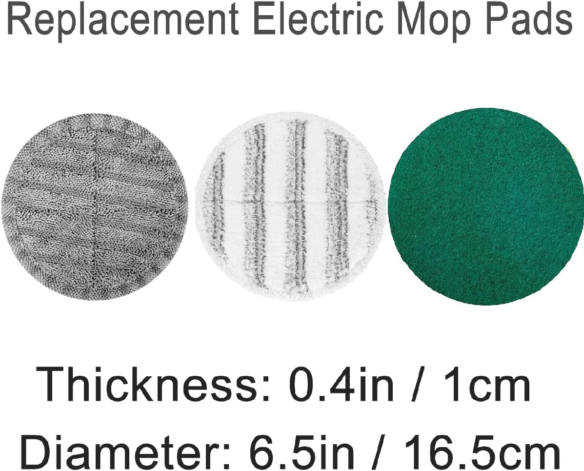 Electric Mop Pads Replacement Cleaning Scrubber Mop Pads, 6.3 inches V1258-DP02-C-2763