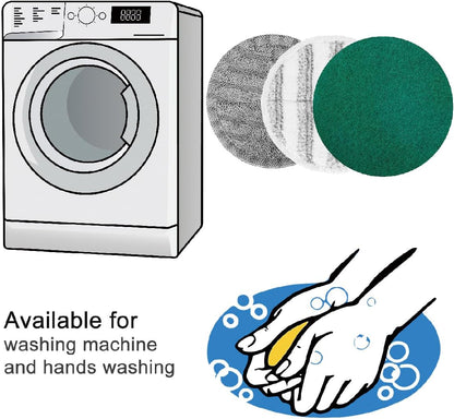 Electric Mop Pads Replacement Cleaning Scrubber Mop Pads, 6.3 inches V1258-DP02-C-2763