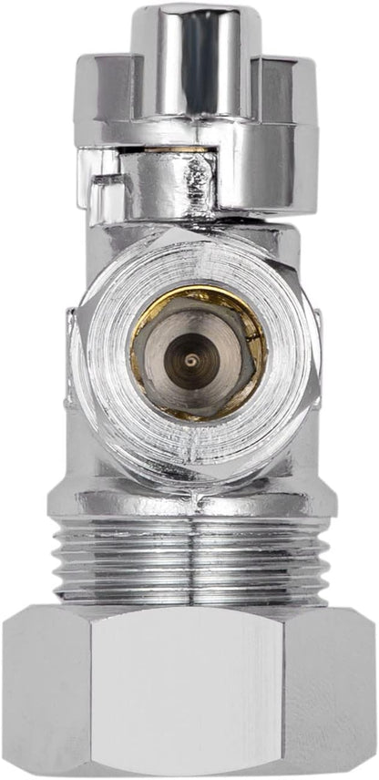 Heavy Duty Angle Stop Valve 1/2" Nom (5/8" OD) Comp x 3/8" OD Comp, 1/4-Turn Operation, High quality V1258-DP02-C-2764