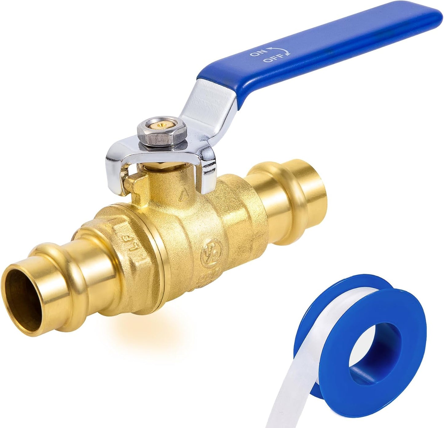 1/2" Press Ball Valve, Lead-Free Press into 1/2"Copper Tubing Connection with EPDM O-ring V1258-DP02-C-2768