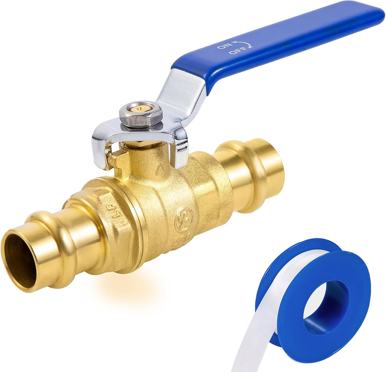 1/2" Press Ball Valve, Lead-Free Press into 1/2"Copper Tubing Connection with EPDM O-ring V1258-DP02-C-2768