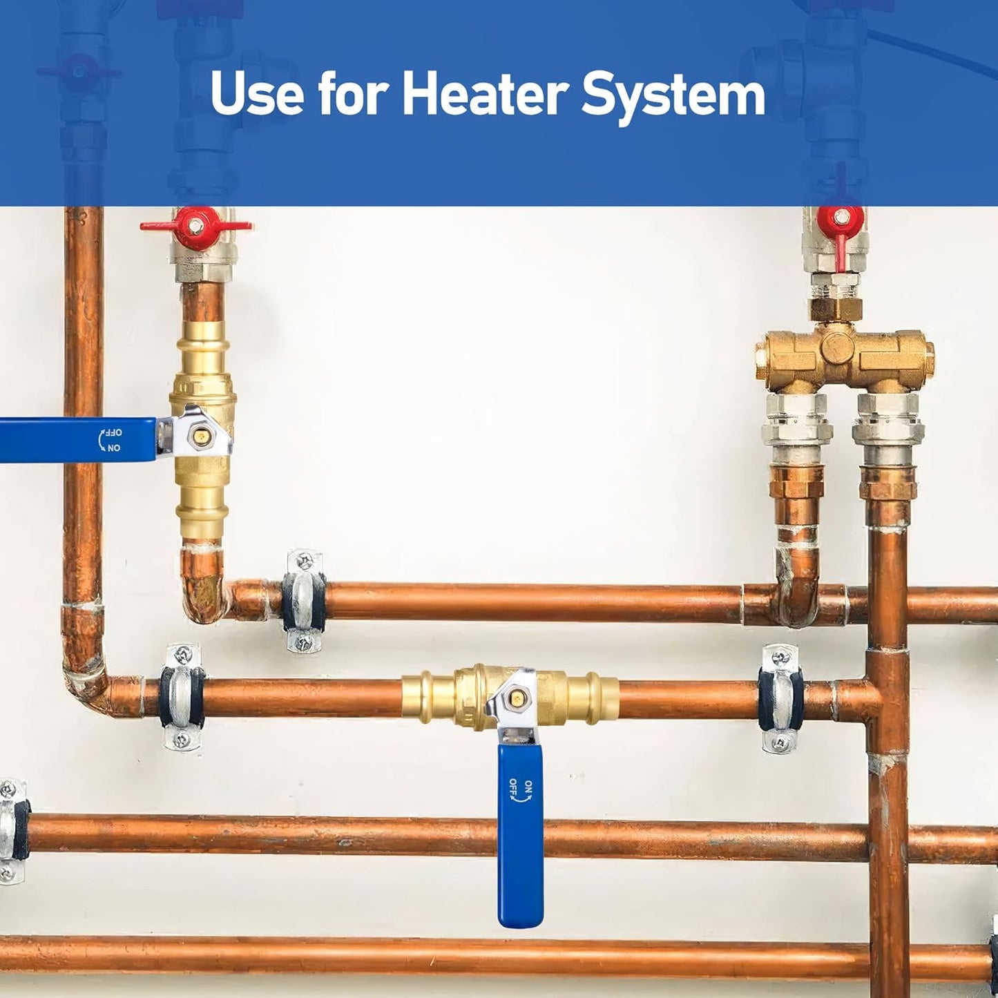 1/2" Press Ball Valve, Lead-Free Press into 1/2"Copper Tubing Connection with EPDM O-ring V1258-DP02-C-2768