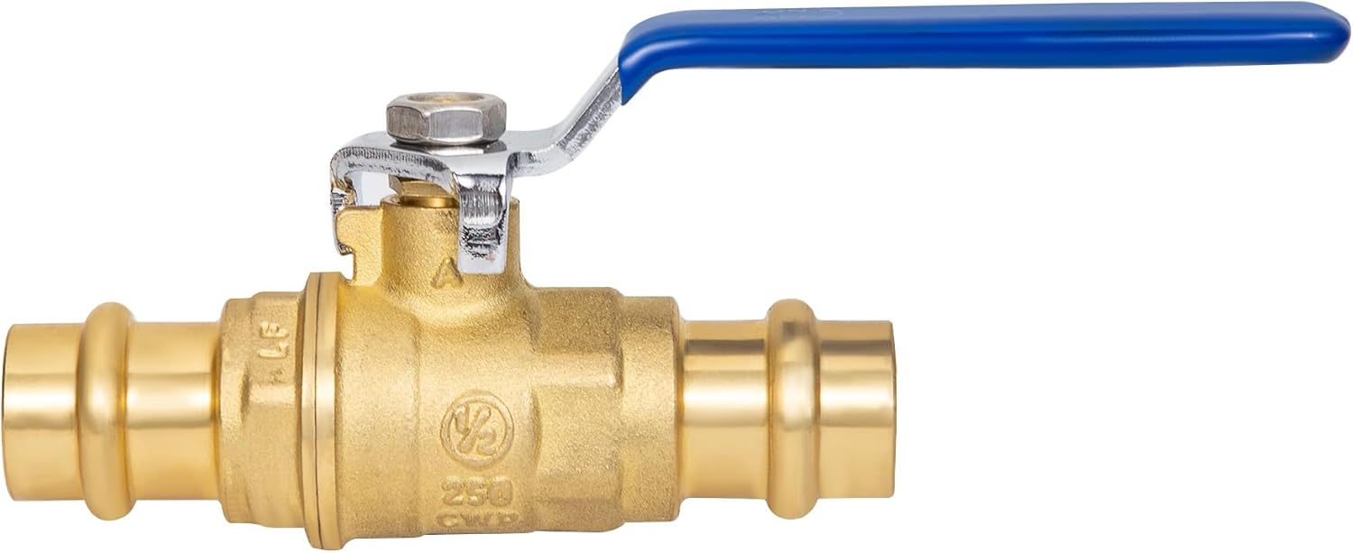 1/2" Press Ball Valve, Lead-Free Press into 1/2"Copper Tubing Connection with EPDM O-ring V1258-DP02-C-2768