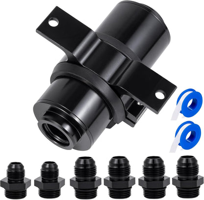 Inline Fuel Filter 10 Micron with 6AN 8AN 10AN Adapter,50MM Universal Bracket Clamp,10 Micron Inline Fuel V1258-DP02-C-2769
