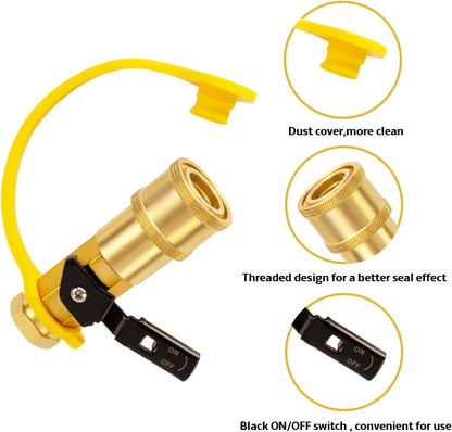 1/4" RV Propane Quick Connect Adapter for Propane Hose, Propane or Natural Gas 1/4" Quick Connect or V1258-DP02-C-277