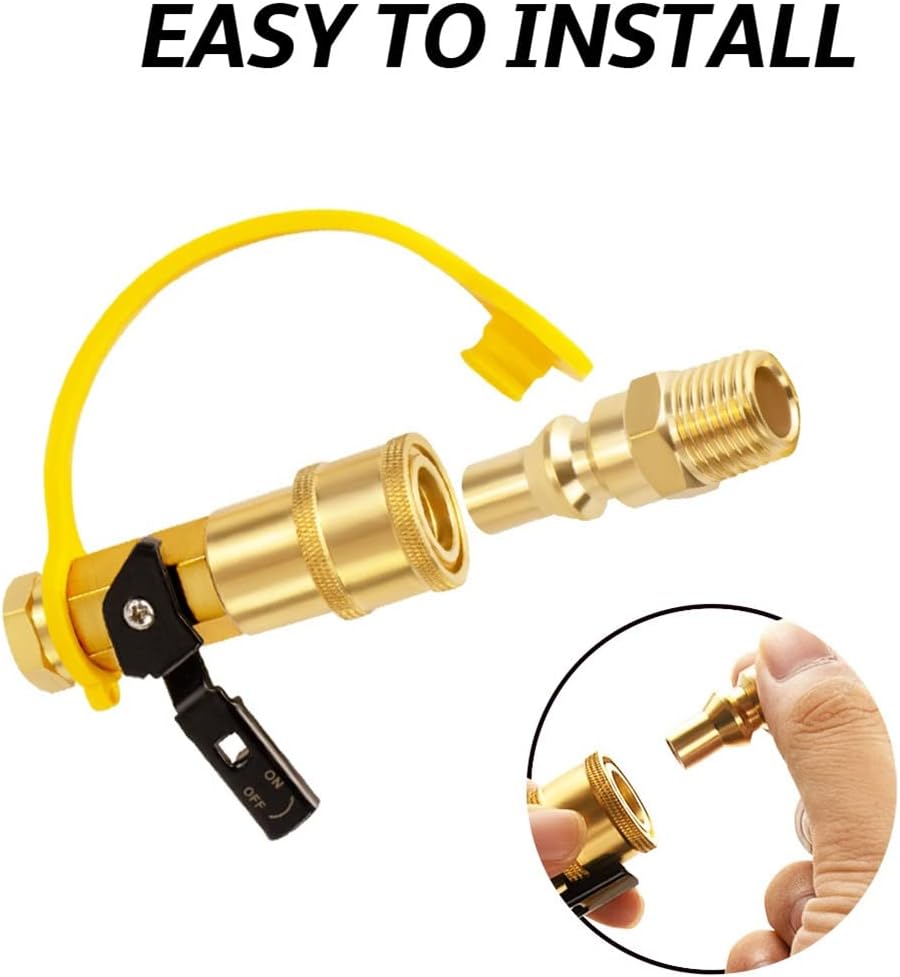 1/4" RV Propane Quick Connect Adapter for Propane Hose, Propane or Natural Gas 1/4" Quick Connect or V1258-DP02-C-277