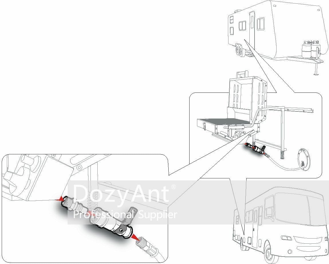 1/4" RV Propane Quick Connect Adapter for Propane Hose, Propane or Natural Gas 1/4" Quick Connect or V1258-DP02-C-277