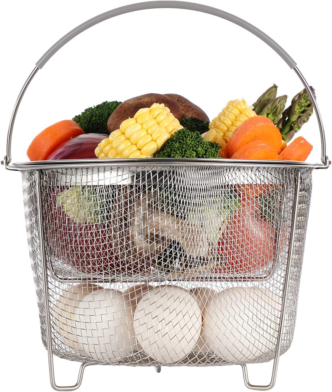 Steamer Basket for Instant Pot Accessories 6 qt or 8 quart - 2 Tier Stackable 18/8 Stainless Steel Mesh - V1258-DP02-C-2778
