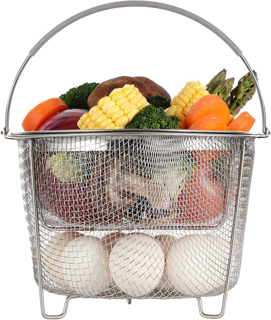 Steamer Basket for Instant Pot Accessories 6 qt or 8 quart - 2 Tier Stackable 18/8 Stainless Steel Mesh - V1258-DP02-C-2778