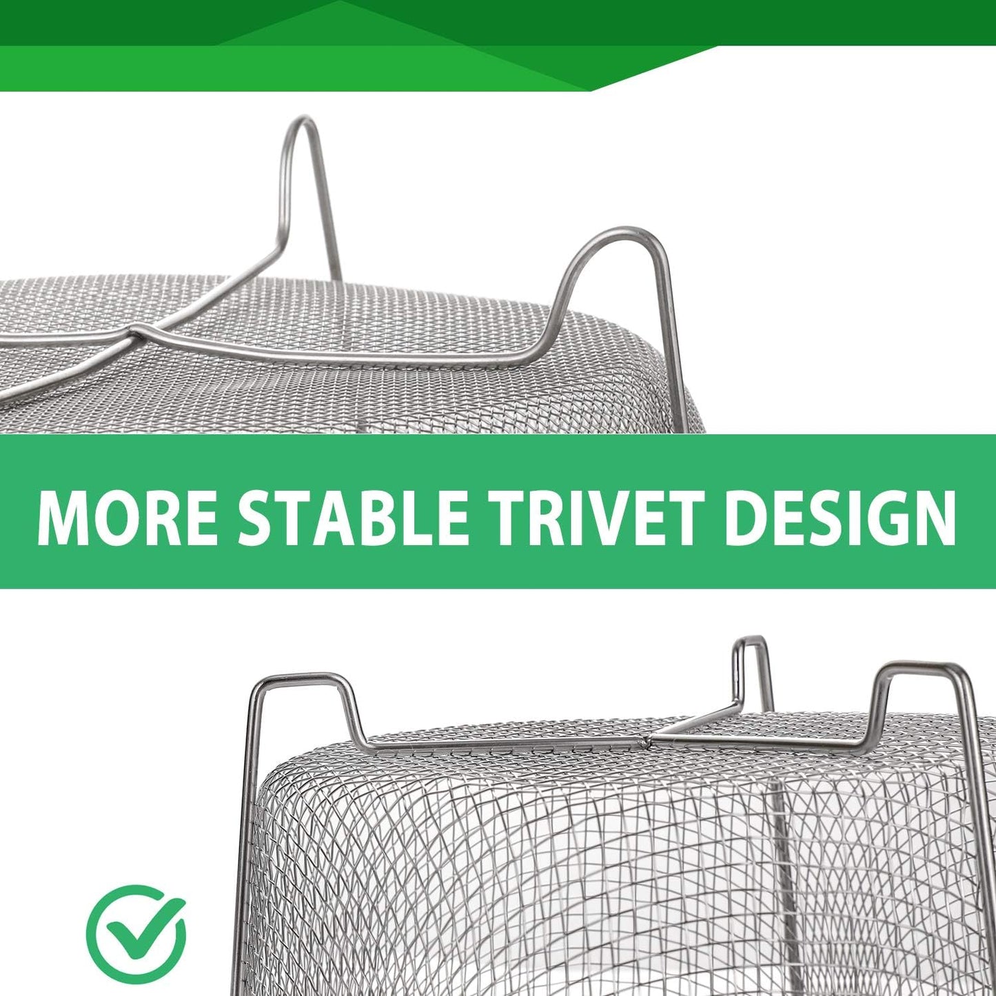 Steamer Basket for Instant Pot Accessories 6 qt or 8 quart - 2 Tier Stackable 18/8 Stainless Steel Mesh - V1258-DP02-C-2778