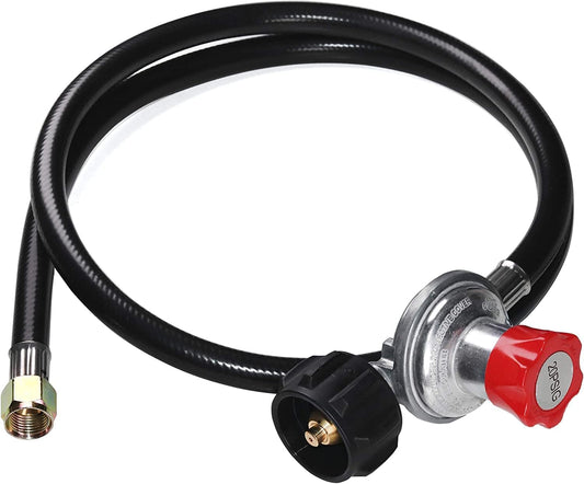 5 feet 0-20 PSI Adjustable High Pressure Propane Regulator with Hose for QCC1/Type1 Propane Tank Cylinder V1258-DP02-C-278