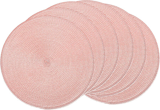 Round Braided Placemats 15 Inch Round Table Mats for Dining Tables Natural Woven Heat Resistant Place mats V1258-DP02-C-2788