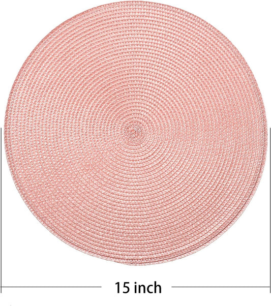 Round Braided Placemats 15 Inch Round Table Mats for Dining Tables Natural Woven Heat Resistant Place mats V1258-DP02-C-2788