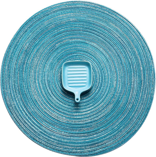 Round Braided Placemats Set of 6 Round Table Mats for Dining Tables Natural Woven Heat Resistant Place mats V1258-DP02-C-2793