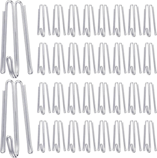 Pleat Hooks Stainless Steel Curtain Hooks Drapery Clasp and Pin 4 Prongs Pinch Pleat Tools Clips for Window, V1258-DP02-C-2797