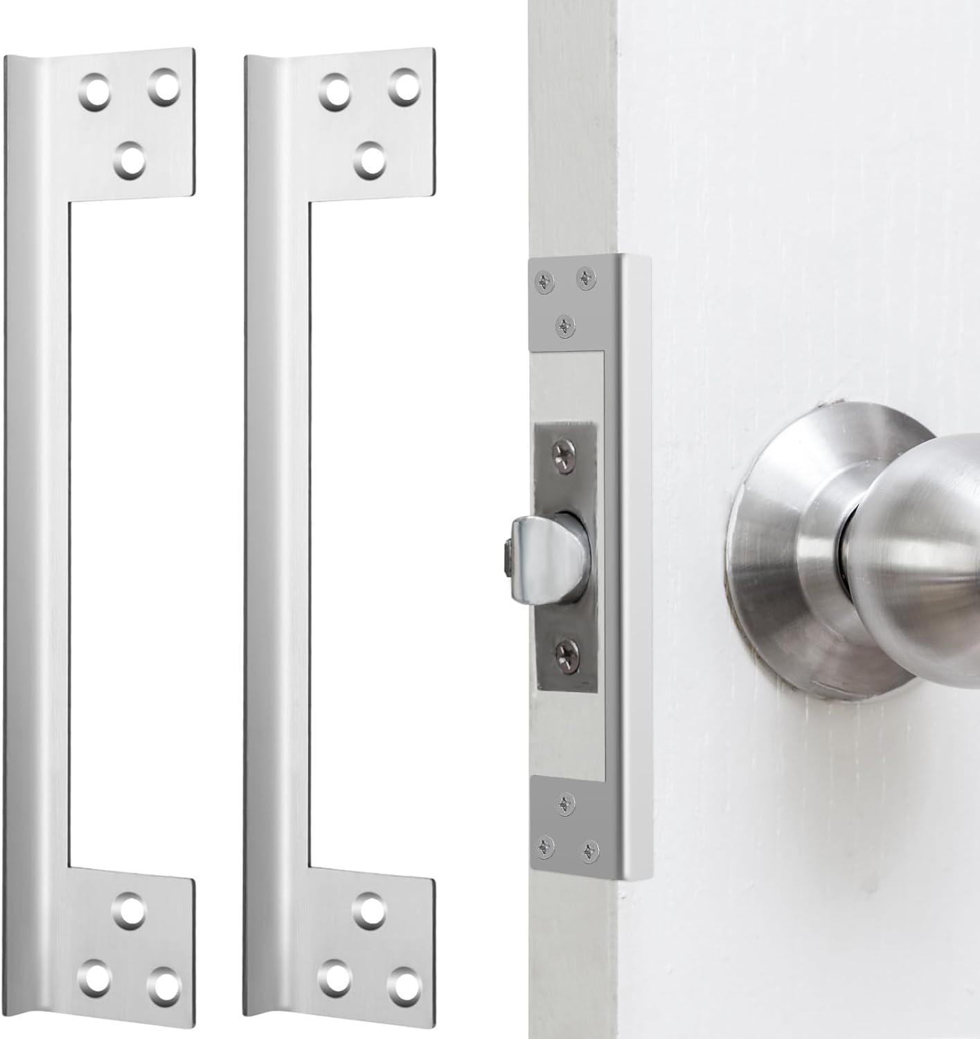 2 Pcs Door Latch Guard Plate 7 Inch Outswing Angle Latch Protector Shield L Shaped Security Reinforcement V1258-DP02-C-2799