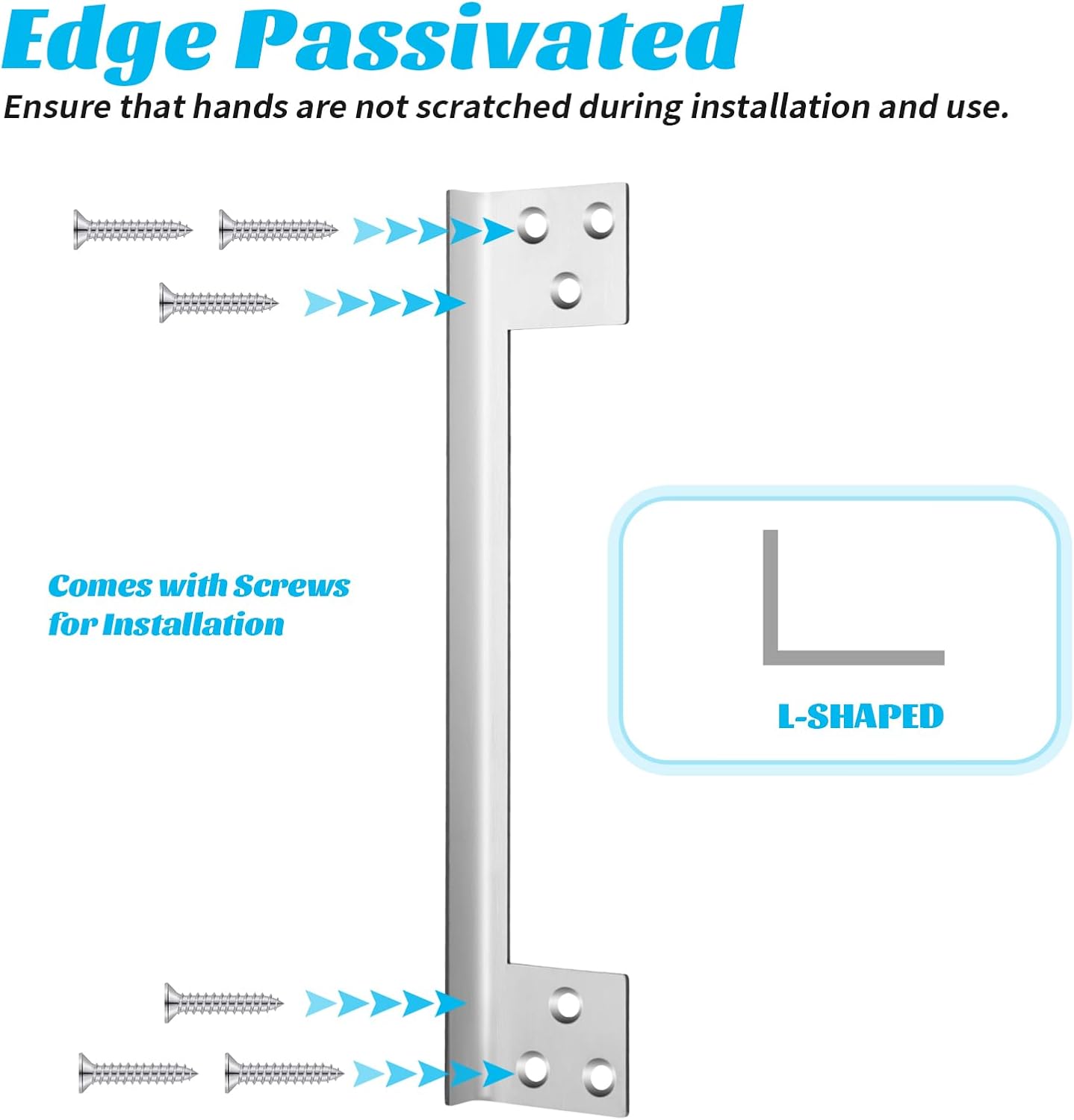 2 Pcs Door Latch Guard Plate 7 Inch Outswing Angle Latch Protector Shield L Shaped Security Reinforcement V1258-DP02-C-2799