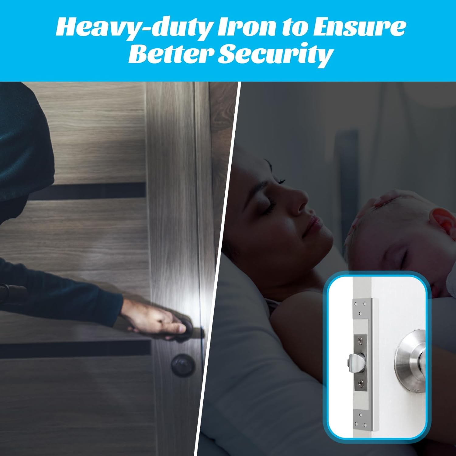 2 Pcs Door Latch Guard Plate 7 Inch Outswing Angle Latch Protector Shield L Shaped Security Reinforcement V1258-DP02-C-2799