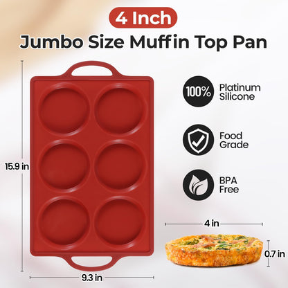 Silicone Muffin Top Pan & Metal Frame Round Egg Baking Pan V1258-DP02-C-28