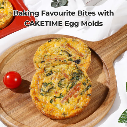 Silicone Muffin Top Pan & Metal Frame Round Egg Baking Pan V1258-DP02-C-28