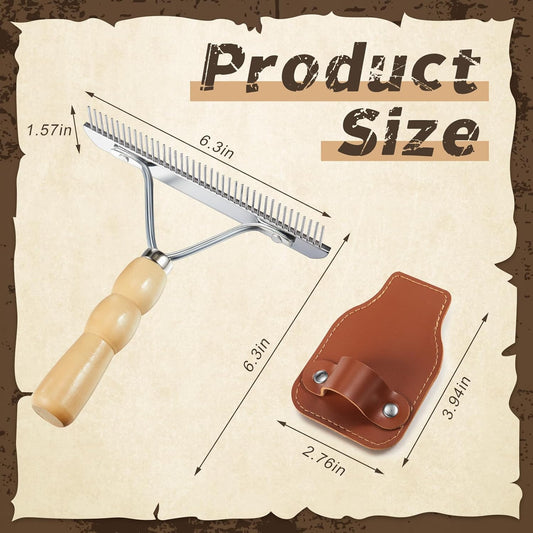 1 Set Cattle Show Comb Brush Holder Livestock Supplies for Cattle Horse Grooming Brush Show Comb with Wood V1258-DP02-C-2805
