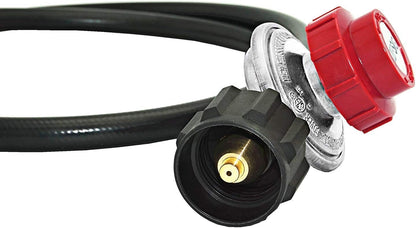 4 FT 0-30 PSI Adjustable High Pressure Propane Regulator and Hose with Gauge, Fits for Grill Burner Turkey V1258-DP02-C-281