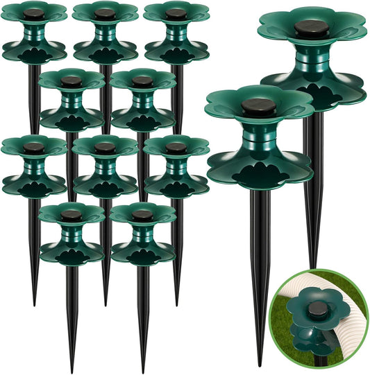 12 Packs 9.84 Inch Garden Hose Guide Spike, Flower Shaped Water Hose Holder Spike Stand with Stake, Heavy V1258-DP02-C-2824
