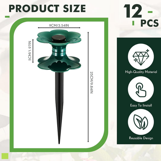 12 Packs 9.84 Inch Garden Hose Guide Spike, Flower Shaped Water Hose Holder Spike Stand with Stake, Heavy V1258-DP02-C-2824