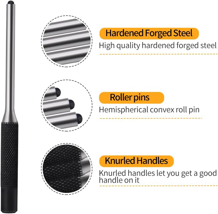 Pin Punch Set, 14pcs Removing Repair Tools, including Universal Block, Pin Punches and Hammer V1258-DP02-C-284