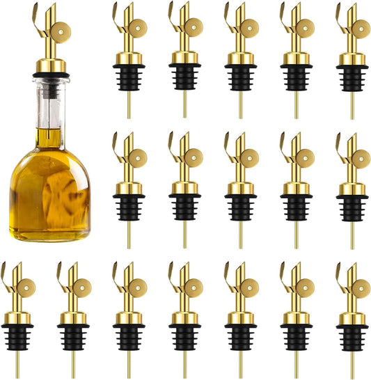 24pc Olive Oil Spout Stainless Steel Weighted Bulk Self-Closing Bottle Pourers for Wine Syrup Home Bar V1258-DP02-C-2842
