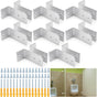 8 Set L-shaped Urinal Screen Brackets Polished Chrome 2-ear 3.5'' Long for All Panel Thicknesses with V1258-DP02-C-2855